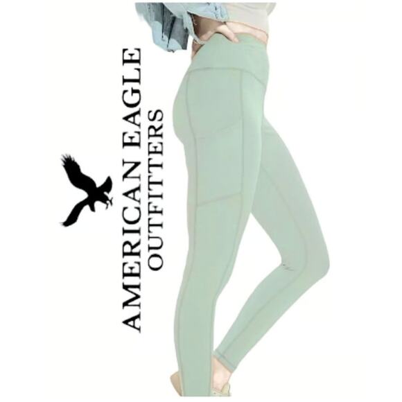 American Eagle Plus Size  The Everything Pocket Legging Mint Green Size XXL NWT - Picture 1 of 8